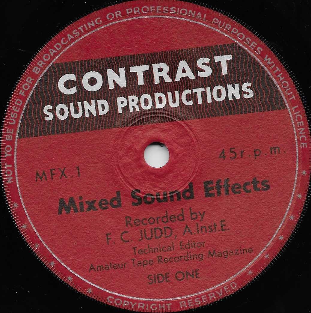 MFX . 1 Mixed sound effects F. C. Judd from ITV, Channel 4 and Channel 5 library Label